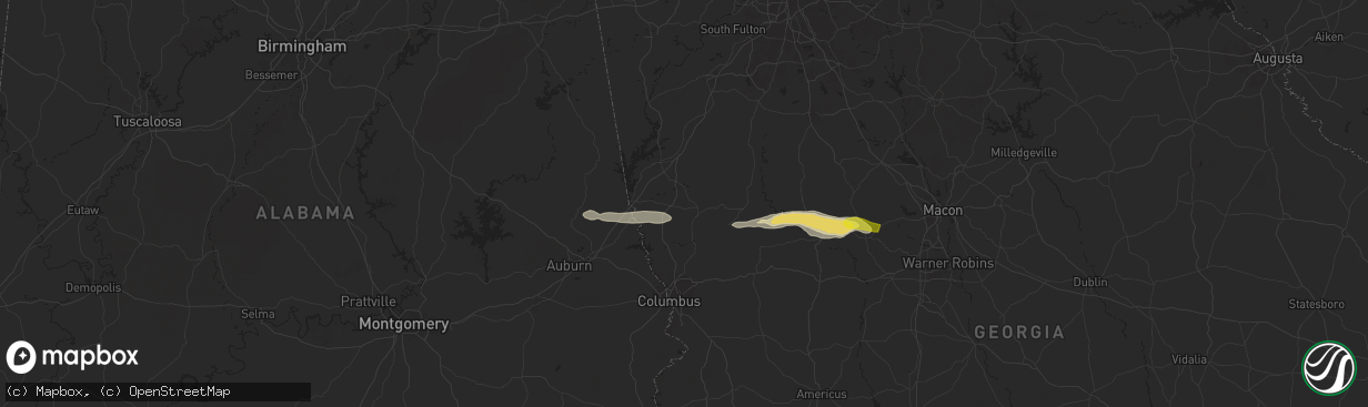 Hail map in Pine Mountain, GA on May 27, 2024