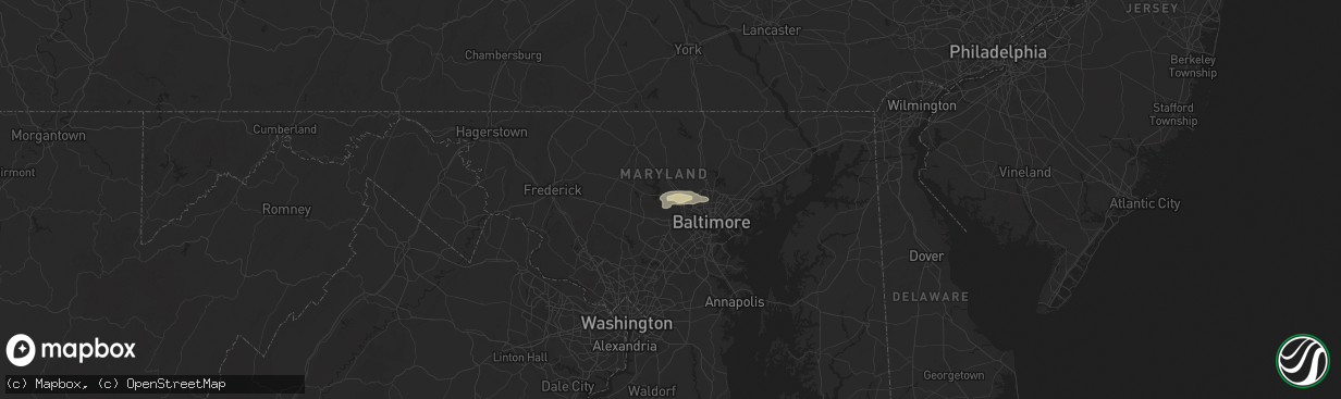 Hail map in Randallstown, MD on May 27, 2024