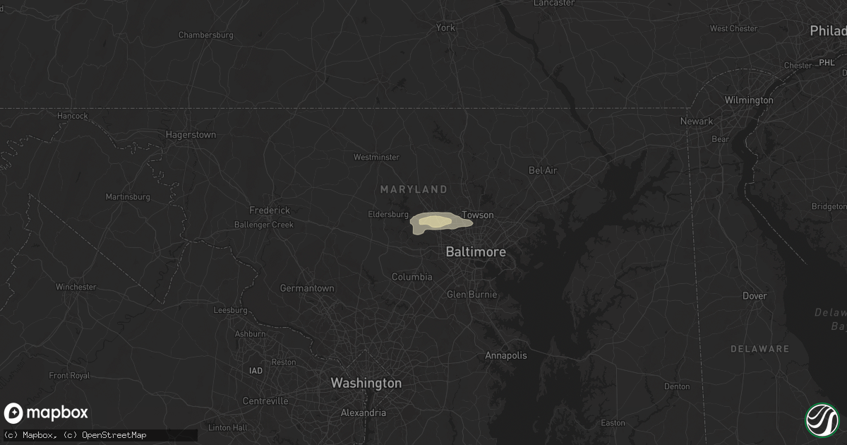 Hail map in Randallstown, MD on May 27, 2024