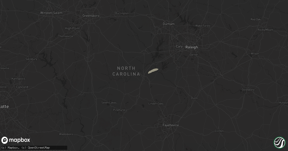 Hail map in Sanford, NC on May 27, 2024