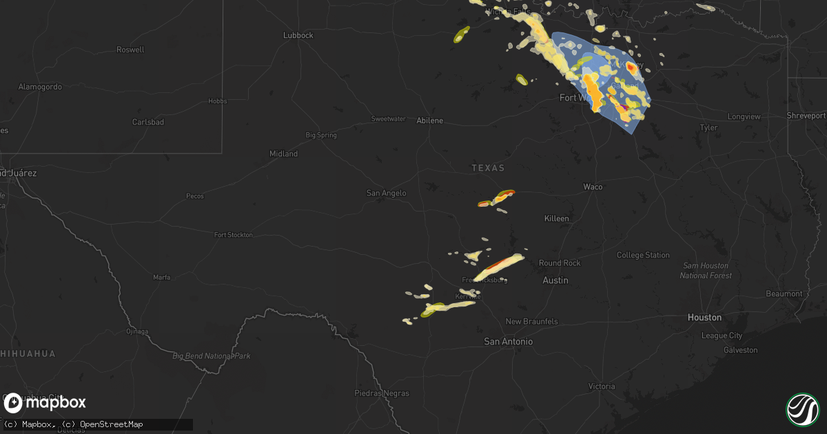 Hail map in Texas on May 27, 2024