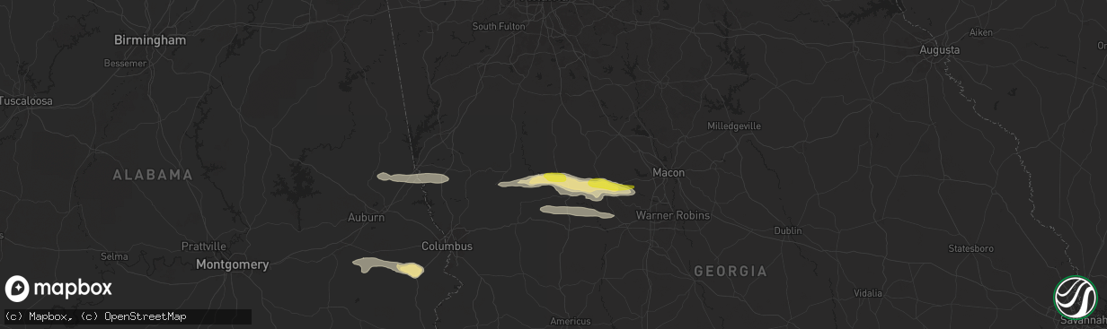 Hail map in Thomaston, GA on May 27, 2024
