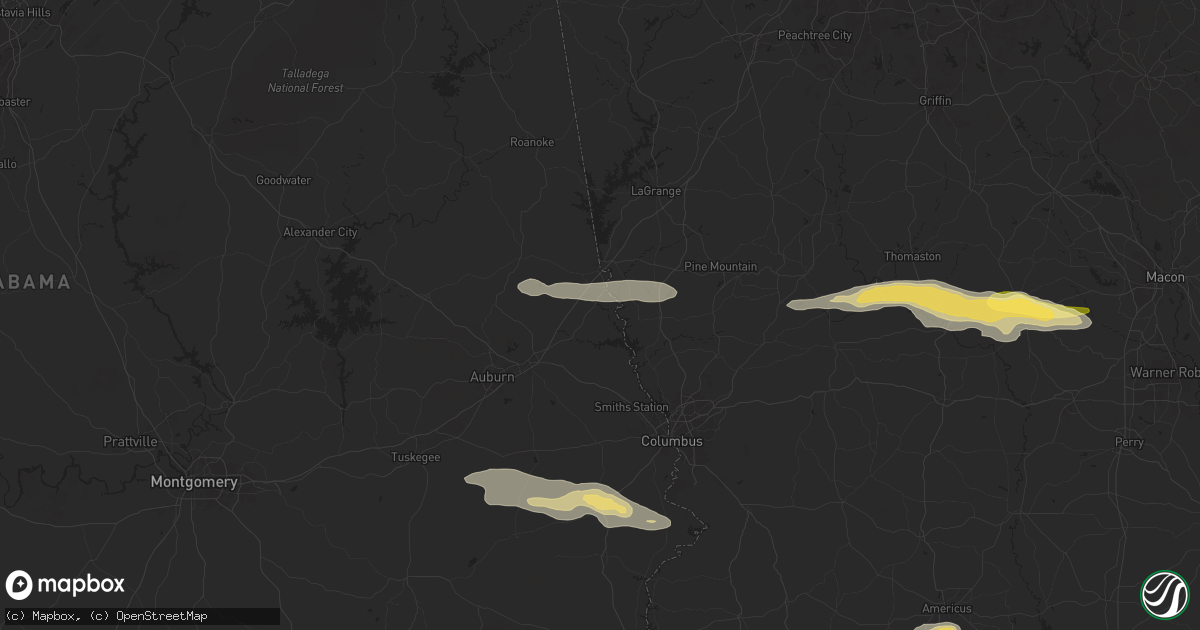 Hail map in Valley, AL on May 27, 2024