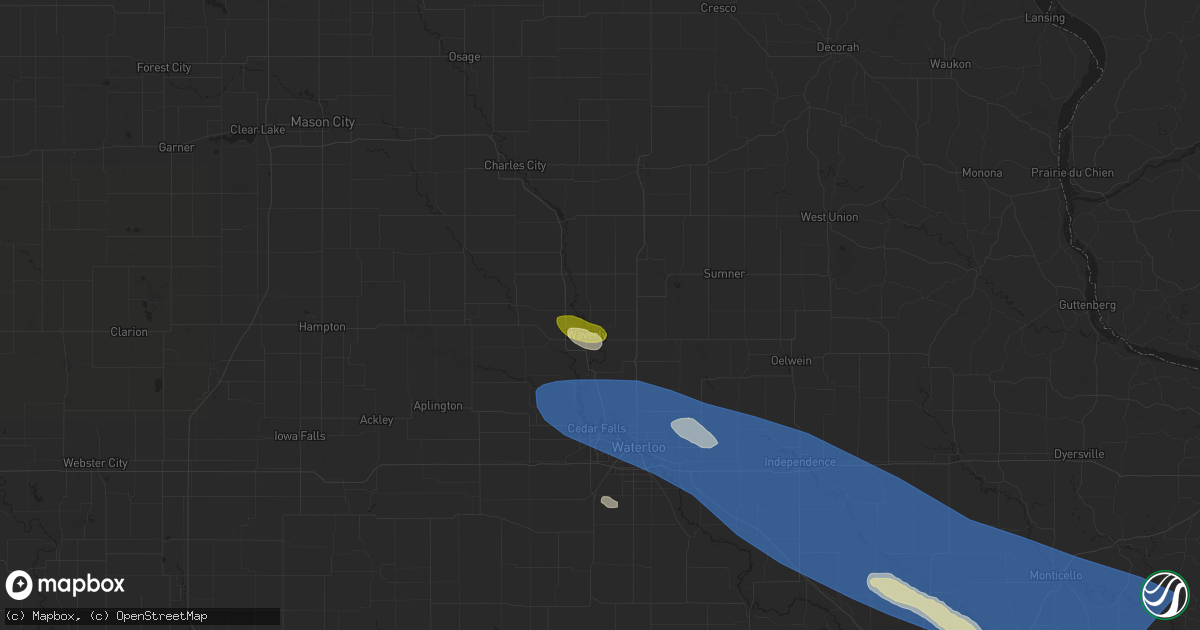 Hail map in Waverly, IA on May 27, 2024