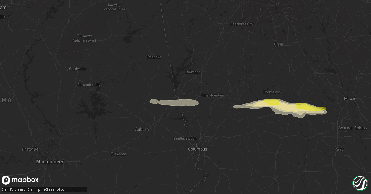 Hail map in West Point, GA on May 27, 2024