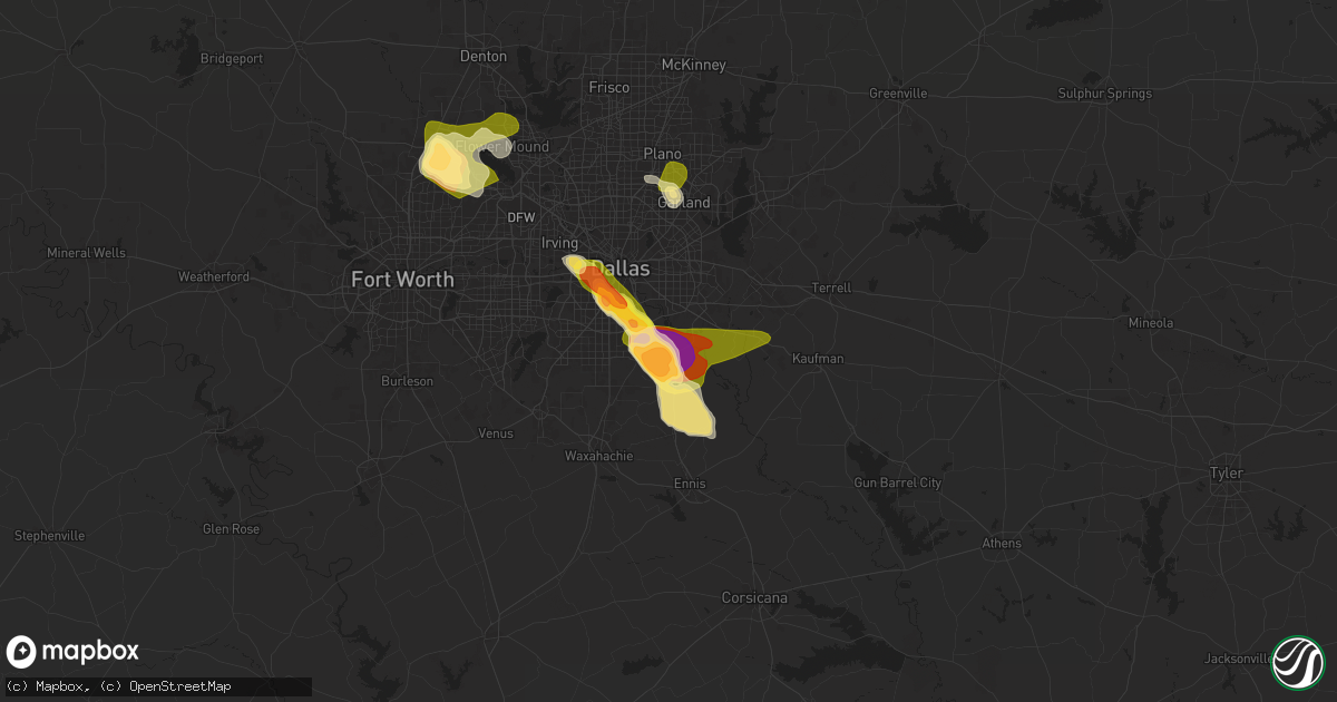 Hail map in Wilmer, TX on May 27, 2024