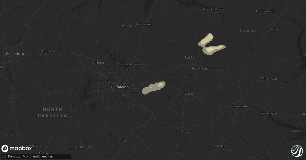 Hail map in Zebulon, NC on May 27, 2024