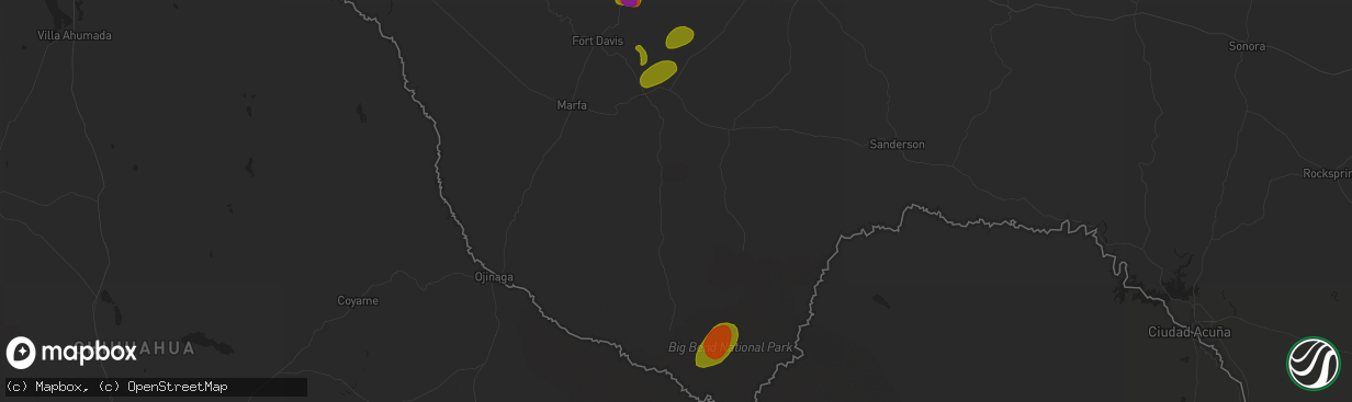 Hail map in Alpine, TX on May 27, 2025