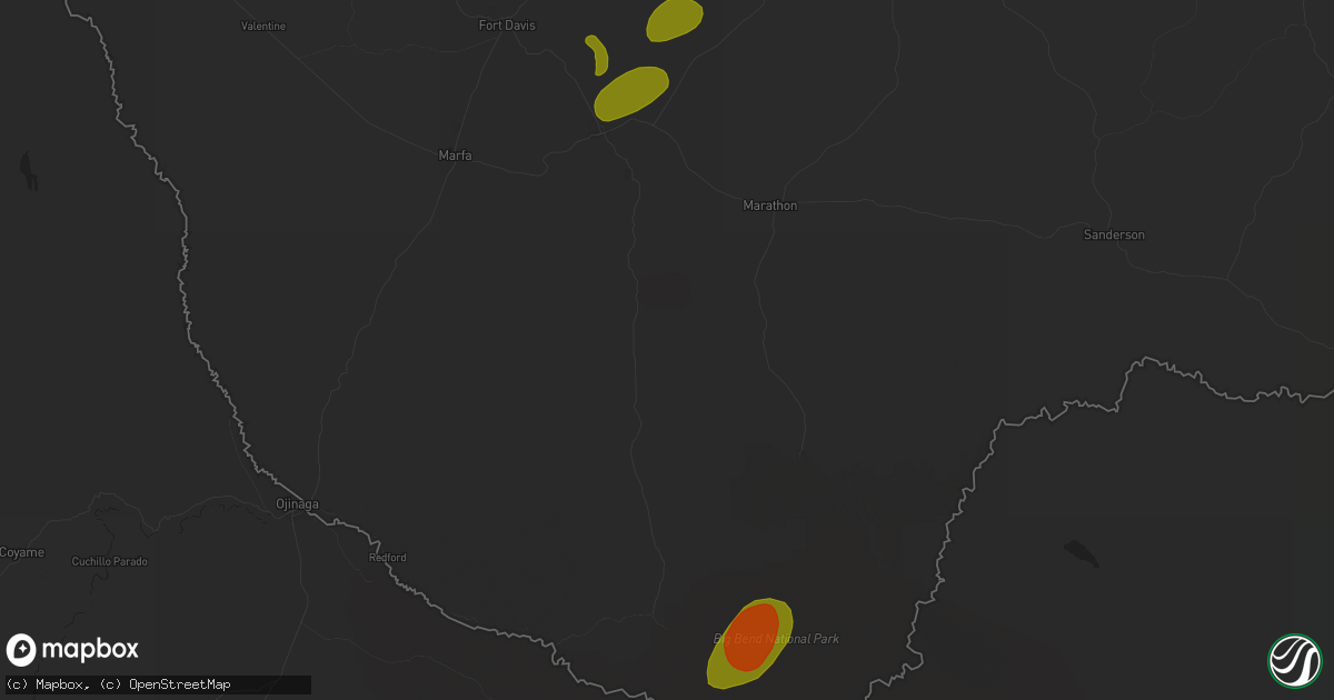 Hail map in Alpine, TX on May 27, 2025