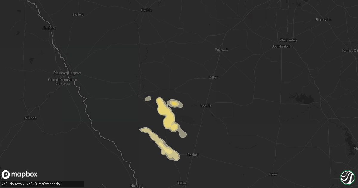 Hail map in Big Wells, TX on May 27, 2025