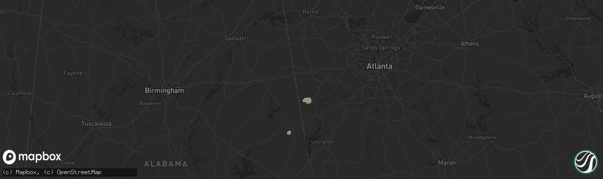 Hail map in Bowdon, GA on May 27, 2025