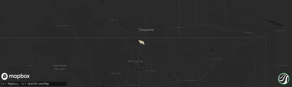 Hail map in Carr, CO on May 27, 2025