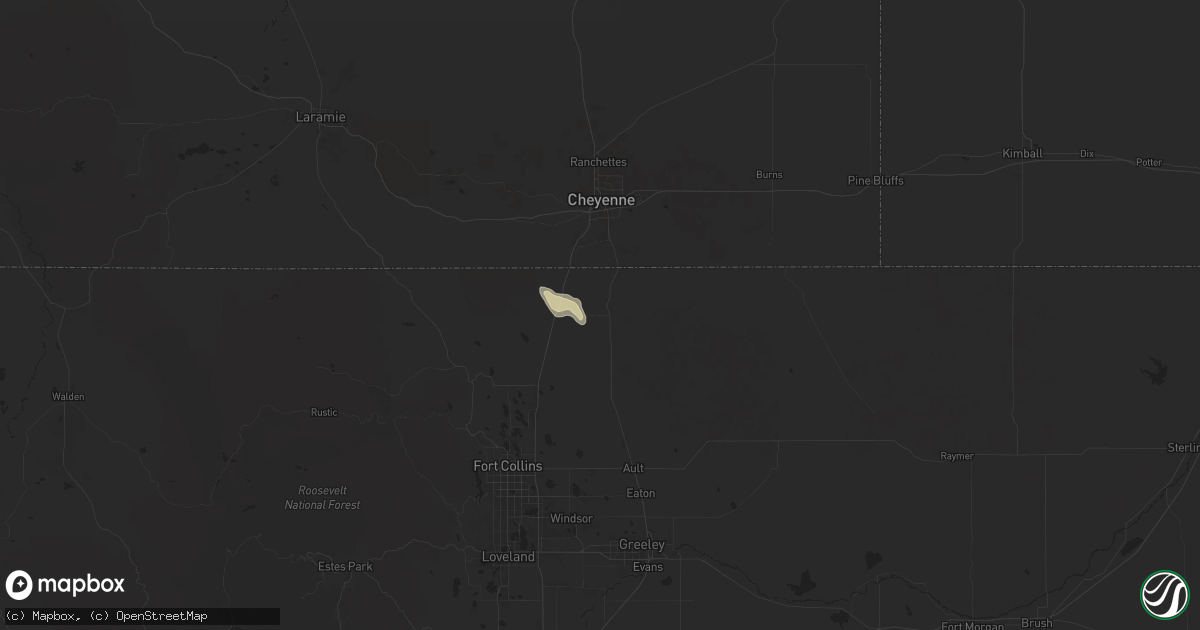 Hail map in Carr, CO on May 27, 2025