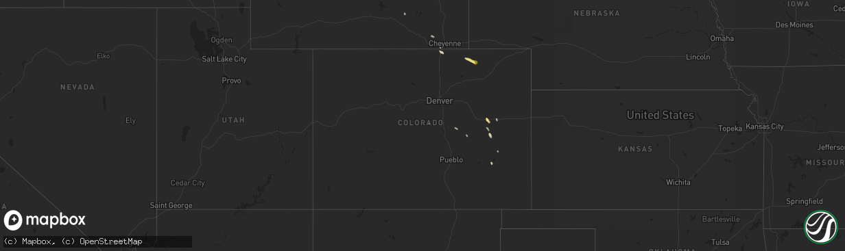 Hail map in Colorado on May 27, 2025