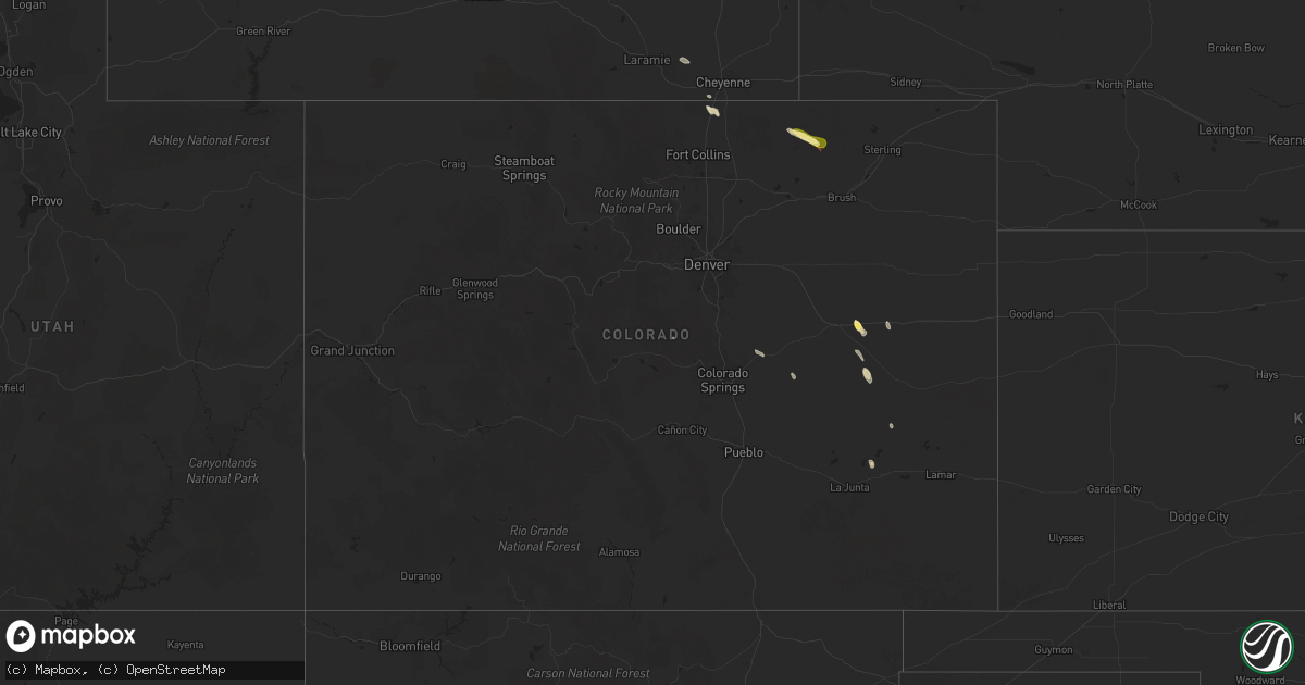 Hail map in Colorado on May 27, 2025