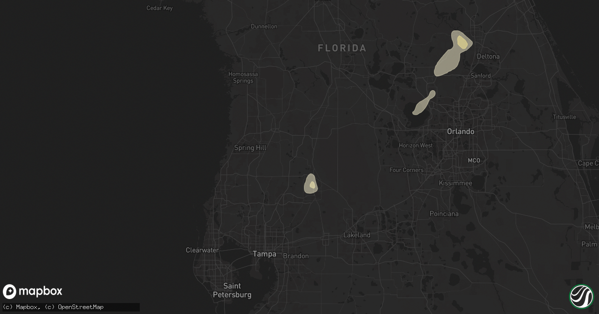 Hail map in Dade City, FL on May 27, 2025