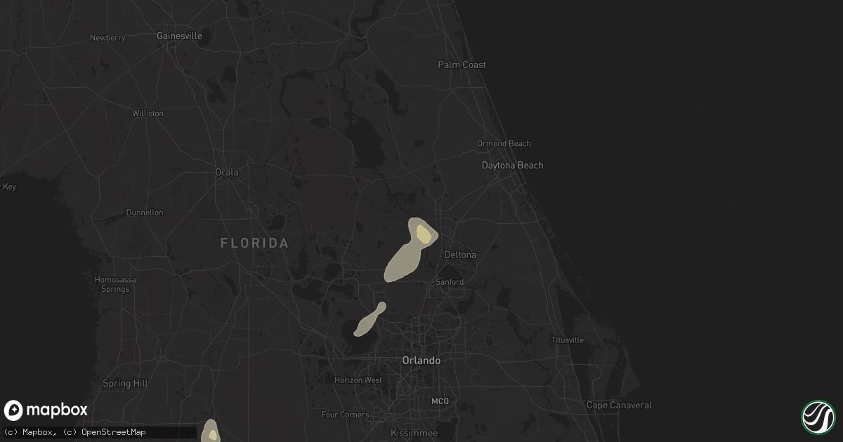 Hail map in Deland, FL on May 27, 2025