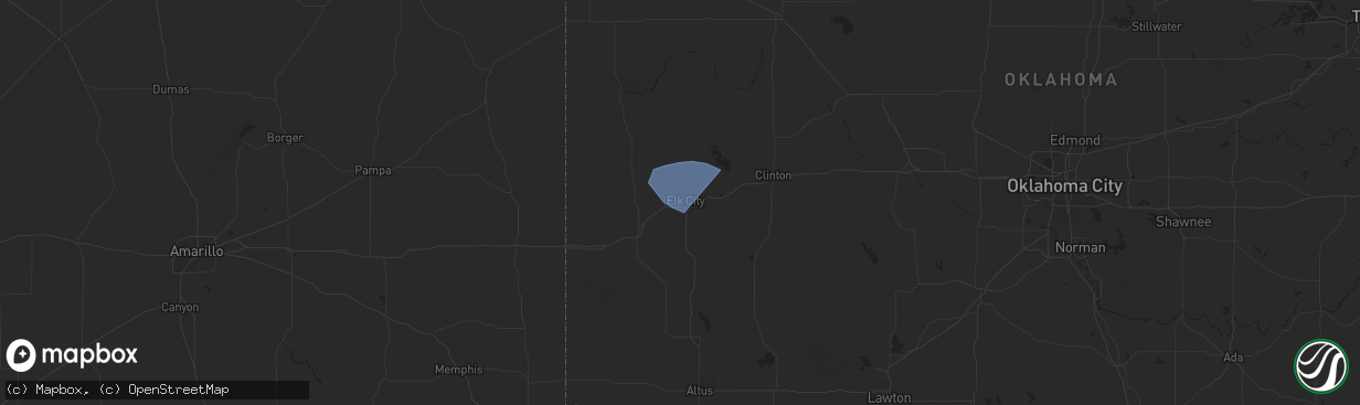 Hail map in Elk City, OK on May 27, 2025