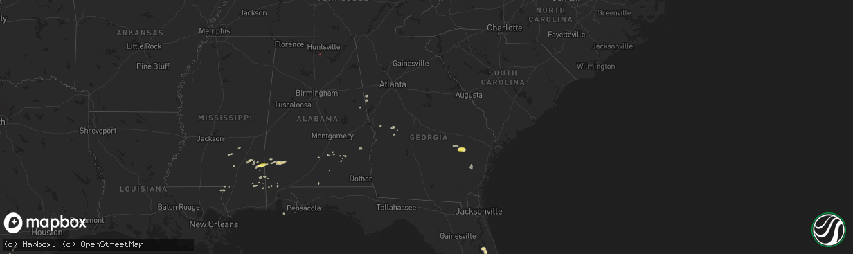 Hail map in Georgia on May 27, 2025