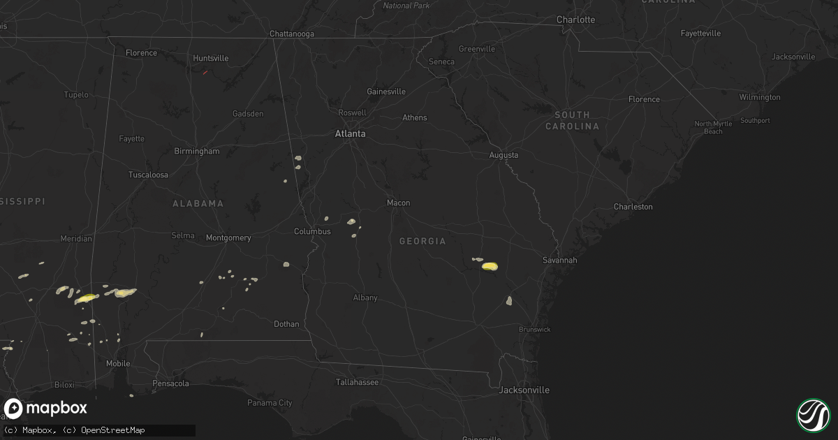 Hail map in Georgia on May 27, 2025