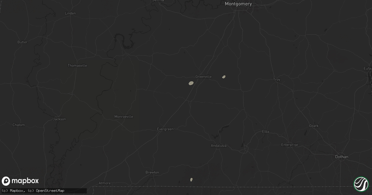 Hail map in Georgiana, AL on May 27, 2025