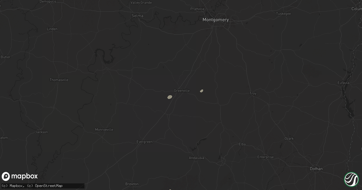 Hail map in Greenville, AL on May 27, 2025