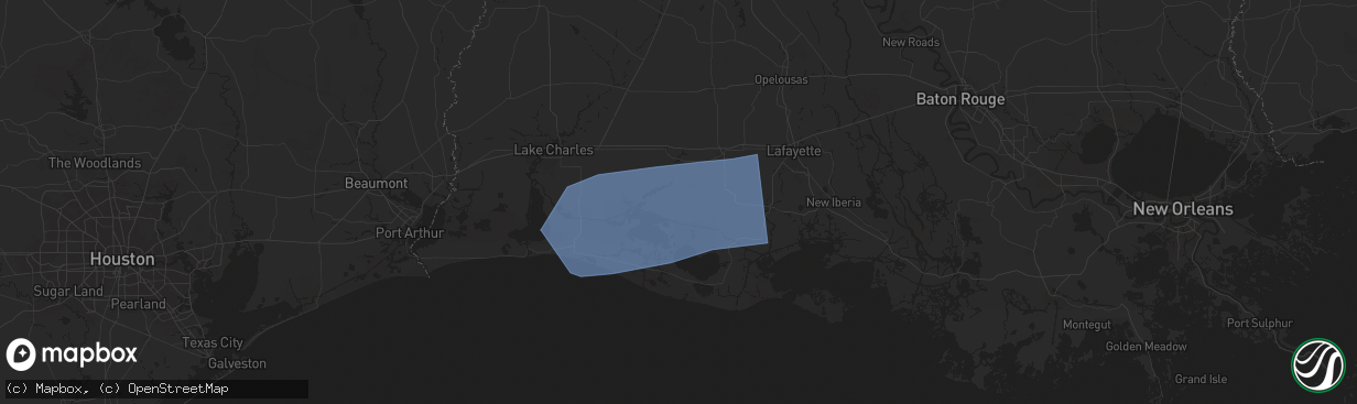 Hail map in Gueydan, LA on May 27, 2025