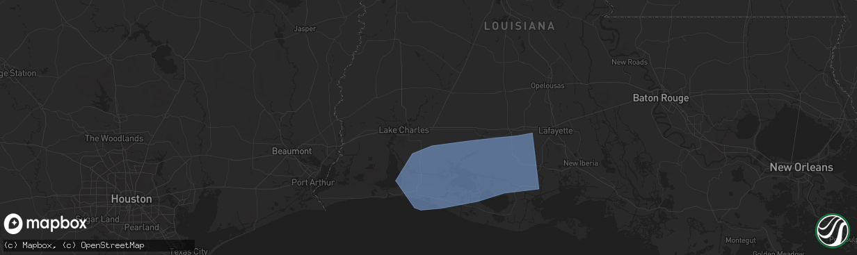 Hail map in Iowa, LA on May 27, 2025