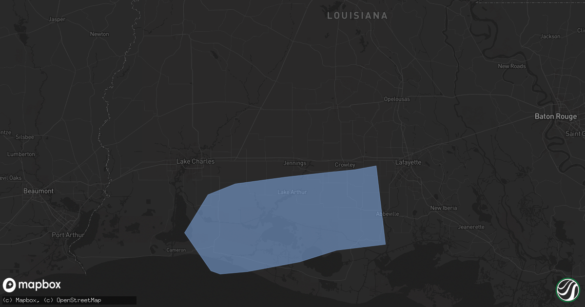 Hail map in Jennings, LA on May 27, 2025