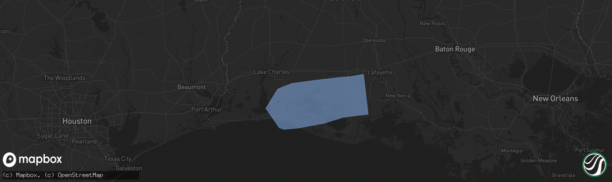 Hail map in Lake Arthur, LA on May 27, 2025