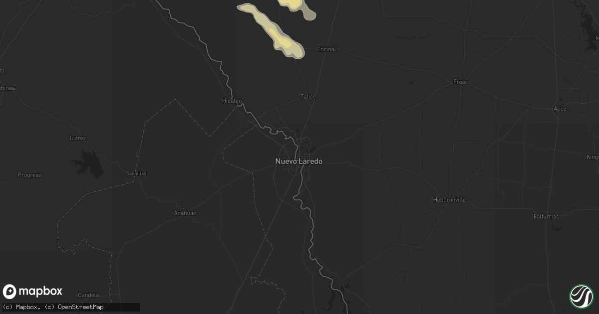 Hail map in Laredo, TX on May 27, 2025