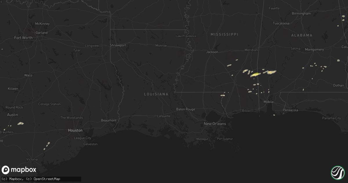 Hail map in Louisiana on May 27, 2025