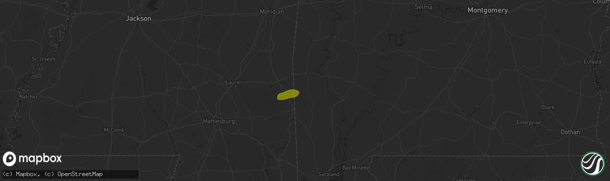 Hail map in Millry, AL on May 27, 2025
