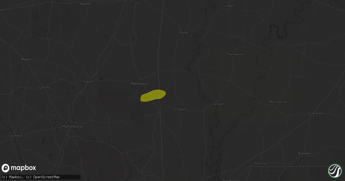 Hail map in Millry, AL on May 27, 2025