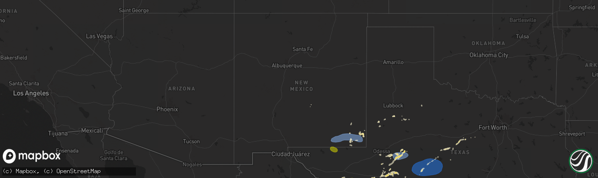Hail map in New Mexico on May 27, 2025