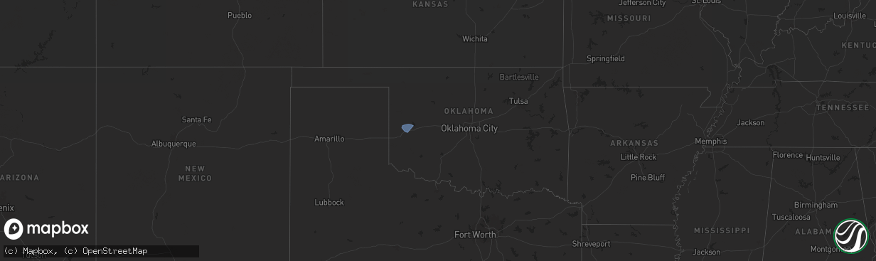 Hail map in Oklahoma on May 27, 2025