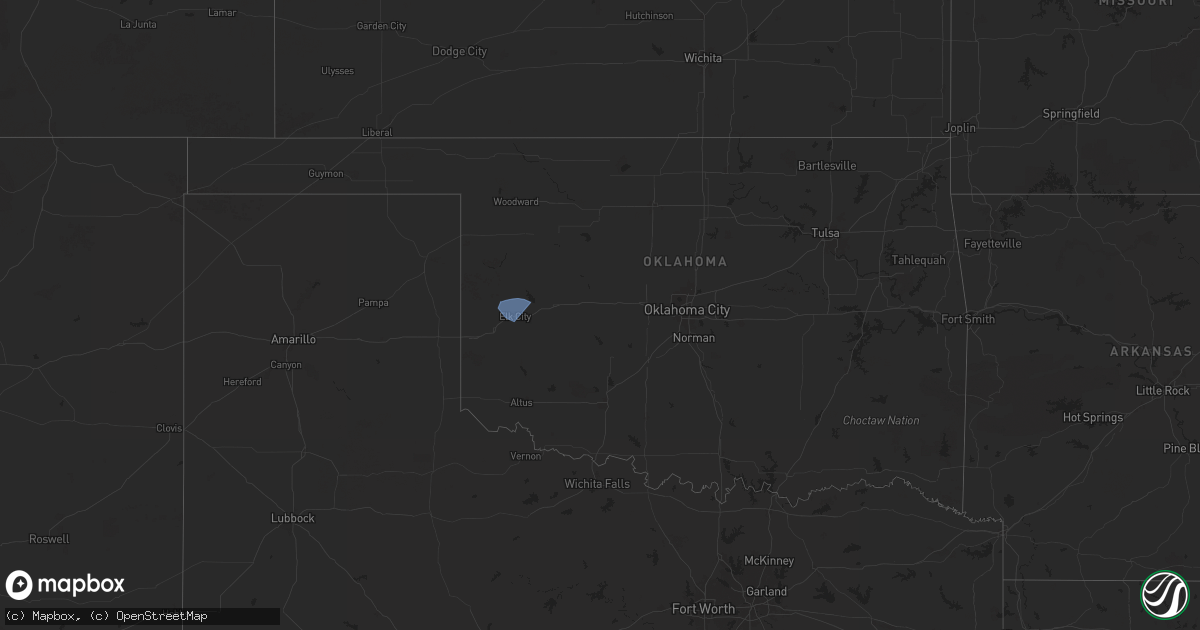 Hail map in Oklahoma on May 27, 2025