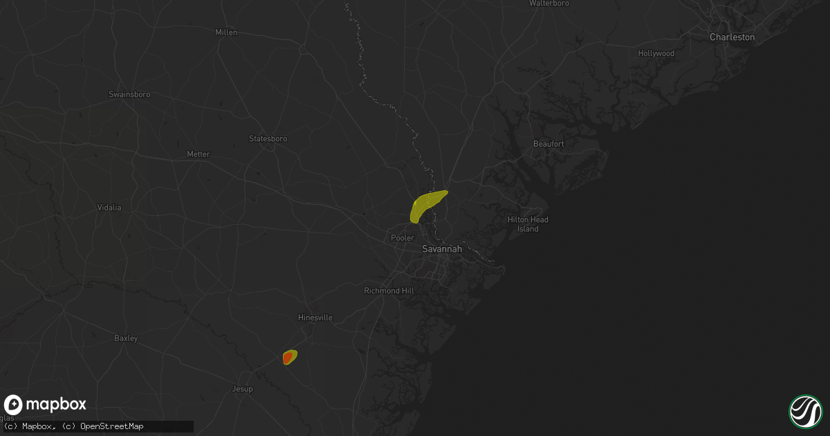 Hail map in Port Wentworth, GA on May 27, 2025