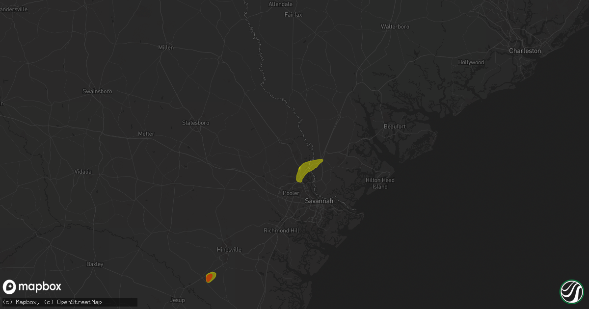 Hail map in Rincon, GA on May 27, 2025