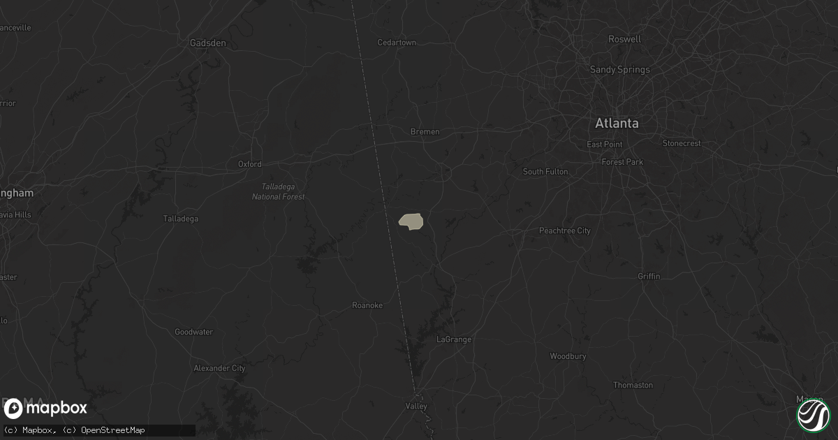 Hail map in Roopville, GA on May 27, 2025