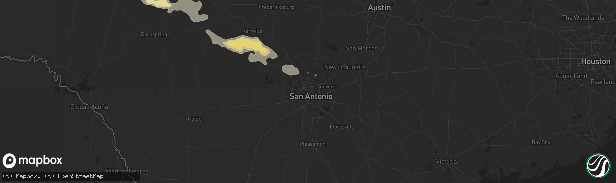Hail map in San Antonio, TX on May 27, 2025