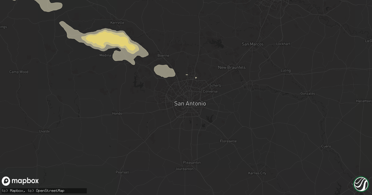 Hail map in San Antonio, TX on May 27, 2025
