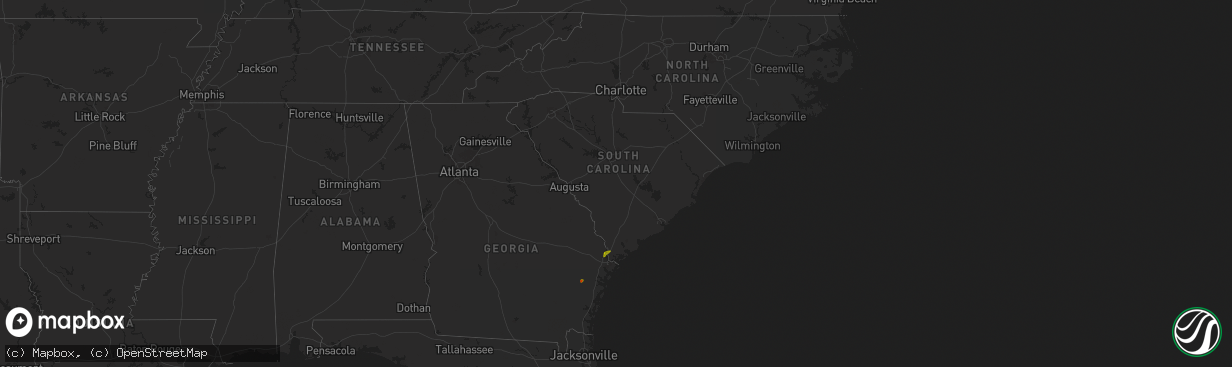 Hail map in South Carolina on May 27, 2025