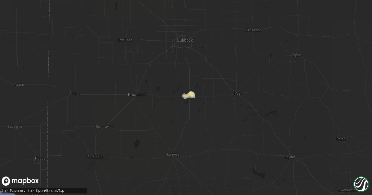 Hail map in Tahoka, TX on May 27, 2025