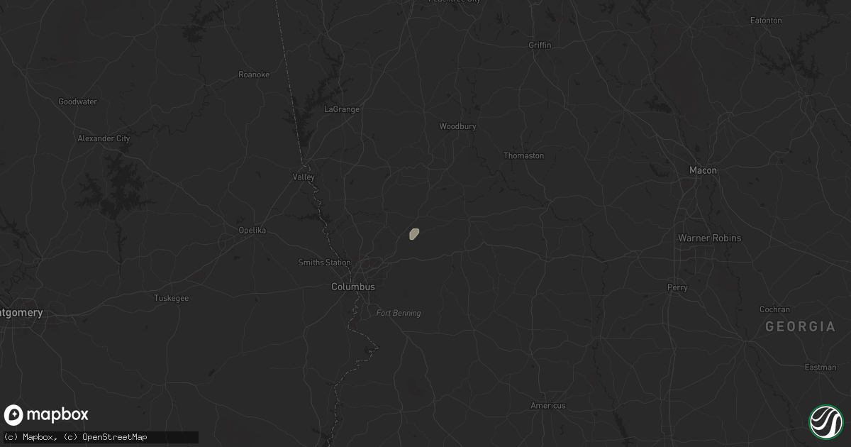 Hail map in Waverly Hall, GA on May 27, 2025