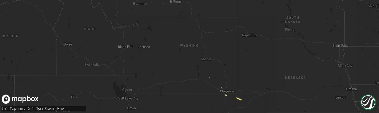 Hail map in Wyoming on May 27, 2025