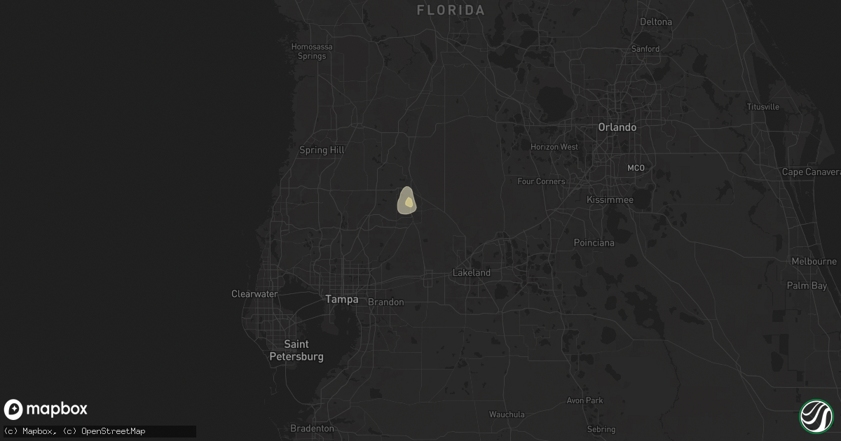 Hail map in Zephyrhills, FL on May 27, 2025