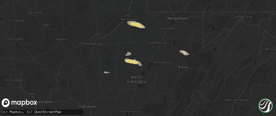 Hail map in Alum Bridge, WV on May 27, 2026