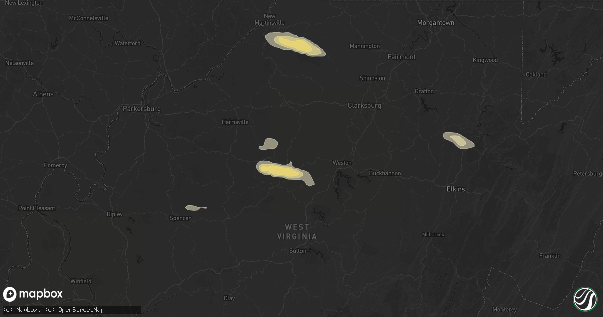 Hail map in Alum Bridge, WV on May 27, 2026