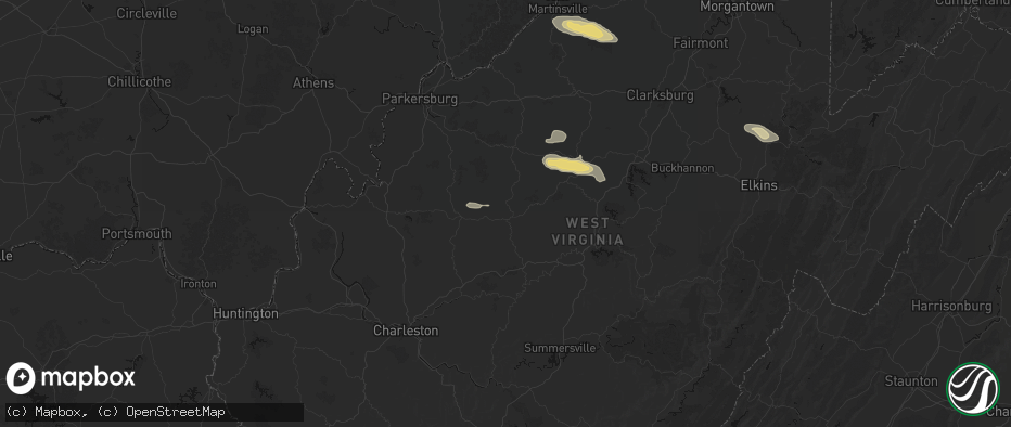 Hail map in Arnoldsburg, WV on May 27, 2026